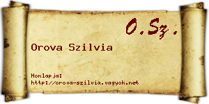 Orova Szilvia névjegykártya
